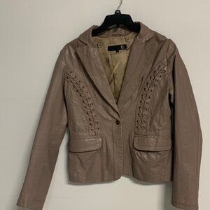 just Cavalli leather lace up jacket blazer L